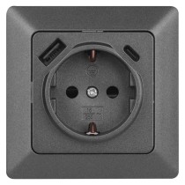 Steckdose mit USB-A+USB-C., anthrazit