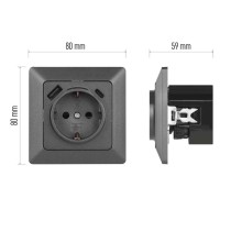 Steckdose mit USB-A+USB-C., anthrazit