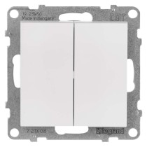 Legrand Suno Přepínač dvojitý střídavý č. 6+6, bílý
