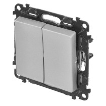 Legrand Valena Life přepínač dvojitý střídavý č. 6+6, hliník