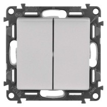 Legrand Valena Life přepínač dvojitý střídavý č. 6+6, hliník