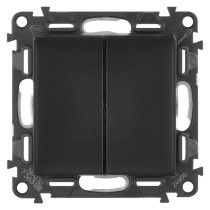 Legrand Valena Life přepínač dvojitý střídavý č. 6+6, černá