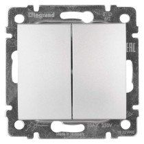 Legrand Valena Přepínač dvojitý střídavý č. 6+6, stříbrný