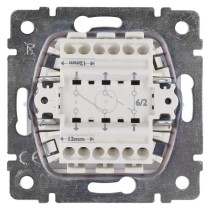 Legrand Valena Přepínač dvojitý střídavý č. 6+6, stříbrný