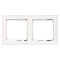 Legrand Valena rámeček dvojnásobný bílý se stříbrným pruhem