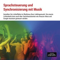 GoSmart LED-Lichterkette – 15× Party-Glühbirnen, 15 m, für außen und innen, RGBIC WiFi