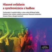 GoSmart LED svetelný reťazec – 15× párty žiarovky, 15 m, vonkajšie aj vnútorné, RGBIC WiFi
