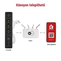 GoSmart hosszabbító 2 m / 4 aljzat / kapcsolós / USB / fehér-fekete / PVC / 1,5 mm2