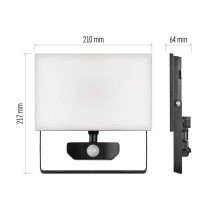 Naświetlacz LED TAMBO z czujnikiem PIR, 50 W, 5000 lm, czarny