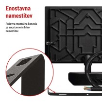 LED reflektor TAMBO s senzorjem gibanja, 50 W, 5000 lm, črn