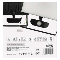 LED-es reflektor TAMBO mozgásérzékelővel, 50 W, 5000 lm, fekete