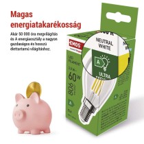 LED izzó Filament Mini Globe A CLASS  / E14 / 3,8 W (60 W) / 806 lm / Természetes fehér