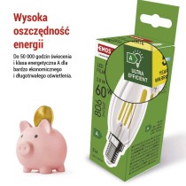 Żarówka LED Filament świeczka A CLASS / E14 / 3,8 W (60 W) / 806 lm / ciepła biel