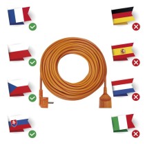 Prodlužovací kabel 30 m / 1 zásuvka / oranžový / PVC / 230 V / 1,5 mm2