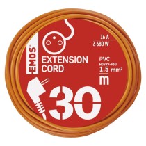Prodlužovací kabel 30 m / 1 zásuvka / oranžový / PVC / 230 V / 1,5 mm2