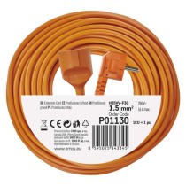 Prodlužovací kabel 30 m / 1 zásuvka / oranžový / PVC / 230 V / 1,5 mm2