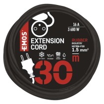 Venkovní prodlužovací kabel 30 m / 1 zásuvka / černý / guma-neopren / 230 V / 1,5 mm2