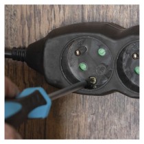 Przedłużacz 1,5 m / 3 gniazda / czarny / PVC / 1 mm2