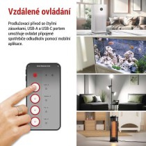 GoSmart prodlužovací kabel 2 m / 4 zásuvky / s vyp. / s USB / bílá-černá / PVC / 1,5 mm2