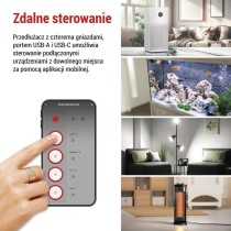 GoSmart Przedłużacz 2 m / 4 gniazda / z wyłącznikiem / z USB / biało-czarny / PVC / 1,5mm2