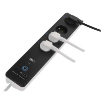 GoSmart prodlužovací kabel 2 m / 4 zásuvky / s vyp. / s USB / bílá-černá / PVC / 1,5 mm2