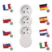 Samostatná 3 zásuvka, bílá