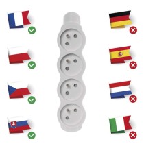 Samostatná 4 zásuvka, bílá