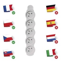 Samostatná 5 zásuvka, bílá