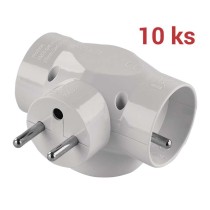 Rozbočovací zásuvka 3× kulatá