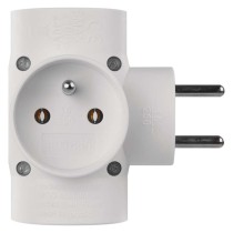 Rozbočovací zásuvka 4x kulatá, bílá