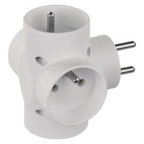 Rozbočovací zásuvka 4x kulatá, bílá