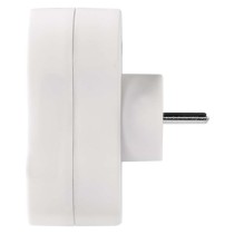 Rozbočovací zásuvka 2x kulatá s vypínačem, bílá