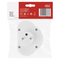 Rozbočovací zásuvka 2x kulatá s vypínačem, bílá