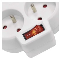 Rozbočovací zásuvka 2×, vyp., 1×USB-A+1×USB-C, bílá