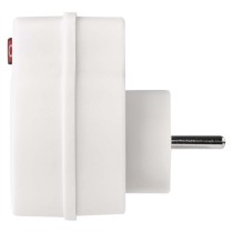 Rozbočovací zásuvka 2x plochá + 1x kulatá s vypínačem, bílá