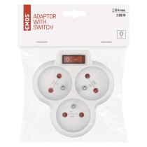 Rozbočovací zásuvka 3× kulatá, bílá