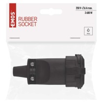 Gumová zásuvka pro prodlužovací kabel, černá