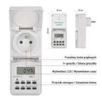 Cyfrowy programator czasowy IP44 zewnętrzny