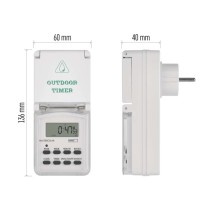 Časovač – digitálna spínacia zásuvka vonkajšia IP44