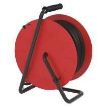 Venkovní prodlužovací kabel na bubnu 25 m / 4 zásuvky / černý / guma / 230 V / 1,5 mm2