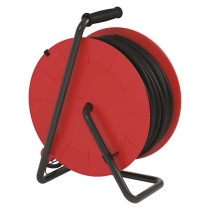 Venkovní prodlužovací kabel na bubnu 50 m / 4 zásuvky / černý / guma / 230 V / 1,5 mm2