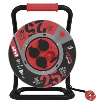 Venkovní prodlužovací kabel na bubnu 25 m / 4 zás. / černý / guma-neopren / 230V / 1,5 mm2