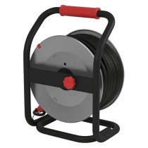 Venkovní prodlužovací kabel na bubnu 50 m / 4 zás. / černý / guma-neopren / 230V / 1,5 mm2