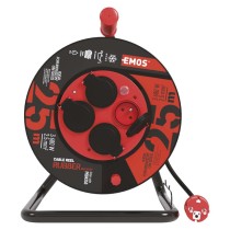 Vonkajší predlžovací kábel na bubne 25 m / 4 zás. / čierny / guma-neoprén / 230V / 2,5 mm2