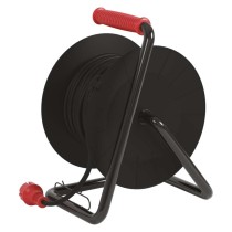 Venkovní prodlužovací kabel na bubnu 25 m / 4 zás. / černý / guma-neopren / 230V / 2,5 mm2