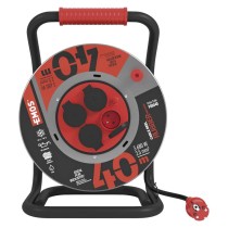 Venkovní prodlužovací kabel na bubnu 40 m / 4 zás. / černý / guma-neopren / 230V / 2,5 mm2