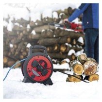 Počasí odolný prodluž. kabel na bubnu 20 m / 3 zásuvky / modrý / PVC / 230 V / 1,5 mm2