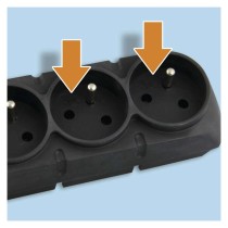 Přepěťová ochrana – 5 zásuvek, 1,5m, černá