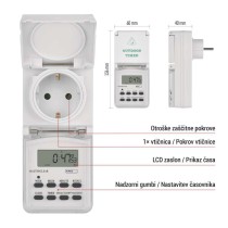 Digitalna stikalna ura tedenska IP44