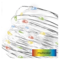 LED karácsonyi nano fényfüzér, 1,9 m, 2x AA, beltéri, többszínű, időzítő